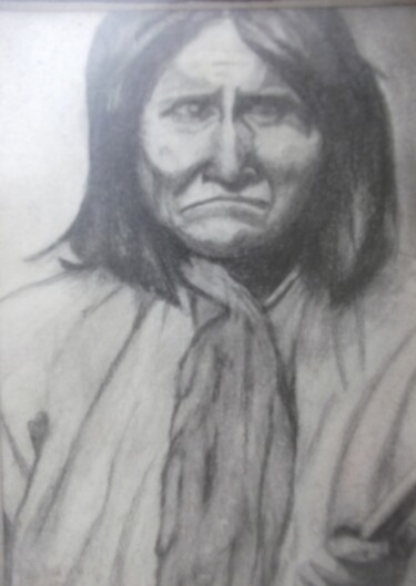 Dessin intitulée "géronimo chef apach…" par Christophe Schaefer, Œuvre d'art originale, Graphite