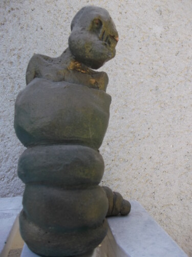 Sculpture titled "chrysaloide alone" by Christophe Schaefer, Original Artwork, Terra cotta