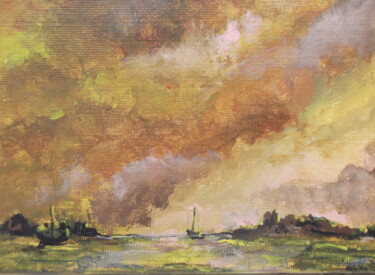 Malerei mit dem Titel "ciel d'orage sur la…" von Christophe Schaefer, Original-Kunstwerk, Acryl