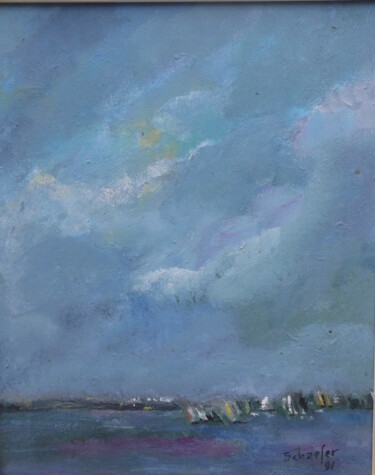Malerei mit dem Titel "le ciel et la mer" von Christophe Schaefer, Original-Kunstwerk, Acryl