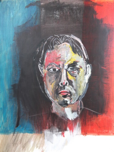 Painting titled "autoportrait 2" by Christophe Schaefer, Original Artwork, Acrylic