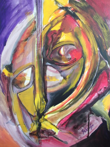 Painting titled "experience chamaniq…" by Christophe Schaefer, Original Artwork, Acrylic