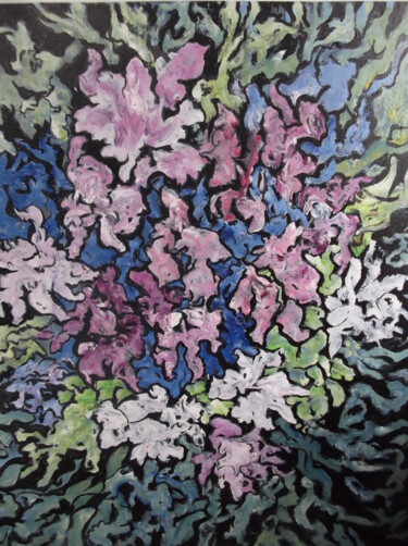 Painting titled "explosion florale" by Christophe Schaefer, Original Artwork, Acrylic