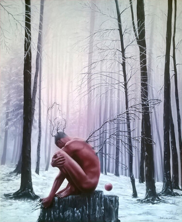 Peinture intitulée "au delà du temps im…" par Christophe Sivet, Œuvre d'art originale, Huile