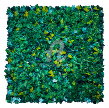 Peinture intitulée "Arc-en-ciel Vert /…" par Christophe Sola, Œuvre d'art originale, Huile Monté sur Châssis en bois