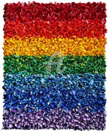 Malerei mit dem Titel "Rainbow 50x40 Mexic…" von Christophe Sola, Original-Kunstwerk, Öl Auf Keilrahmen aus Holz montiert