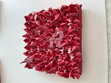 Pintura titulada "Mini Pink 2 10x10" por Christophe Sola, Obra de arte original, Oleo Montado en Bastidor de camilla de made…