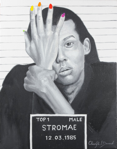 Pintura intitulada "Stromae, arrêté pou…" por Christophe Stephan Durand, Obras de arte originais, Óleo Montado em Armação em…