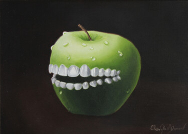 Painting titled "APPLE 2023" by Christophe Stephan Durand, Original Artwork, Oil