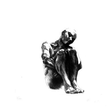 Gravures & estampes intitulée "solitude" par Christophe Thomas, Œuvre d'art originale, Gravure