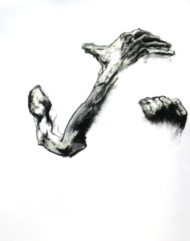 Drawing titled "L'absente" by Christophe Thomas, Original Artwork, Charcoal