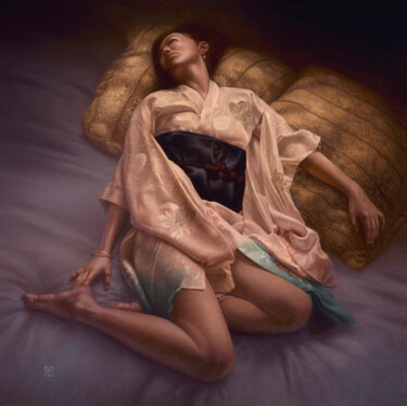 Pintura intitulada "Silk" por Christophe Vacher, Obras de arte originais, Óleo