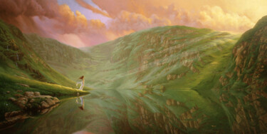 Painting titled "Vision at the Lake" by Christophe Vacher, Original Artwork, Other