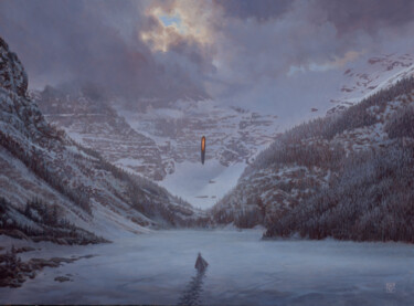 Painting titled "Finding Hope In The…" by Christophe Vacher, Original Artwork, Oil
