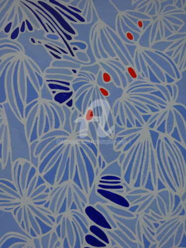 Peinture intitulée "La brume bleue" par Christophe Vergé, Œuvre d'art originale, Acrylique
