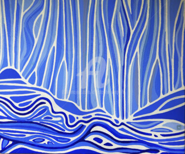 Peinture intitulée "Eaux, vagues et cas…" par Christophe Vergé, Œuvre d'art originale, Acrylique Monté sur Châssis en bois