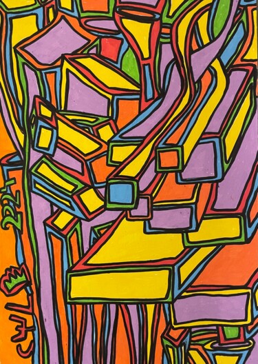 Drawing titled "Perspective, space…" by Christophe Verger-Lecocq, Original Artwork, Marker