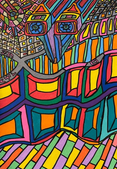 Drawing titled "Openings" by Christophe Verger-Lecocq, Original Artwork, Marker