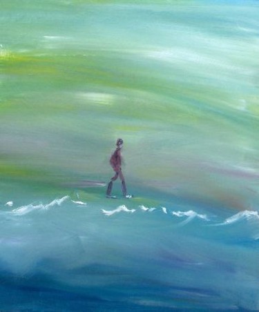 Peinture intitulée "le promeneur" par Christophe Caux, Œuvre d'art originale