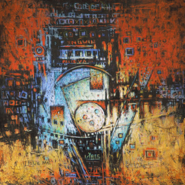 Painting titled "sans-titre392-techn…" by Christophe Dupin, Original Artwork, Acrylic Mounted on Wood Stretcher frame