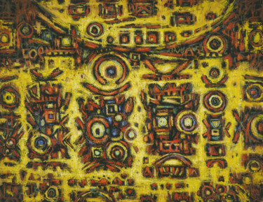 Картина под названием "voodoo-technique-mi…" - Christophe Dupin, Подлинное произведение искусства, Акрил Установлен на Дерев…