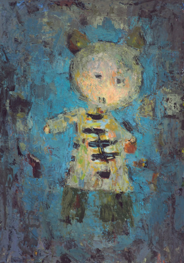 Painting titled "ghost-childhood---a…" by Christophe Dupin, Original Artwork, Acrylic Mounted on Wood Stretcher frame