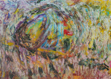 Pintura intitulada "etrange ovoïde" por Christophe Dupin, Obras de arte originais, Pastel
