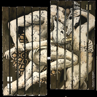 Pittura intitolato "Duel" da Christophe Durand, Opera d'arte originale, Acrilico Montato su Telaio per barella in legno