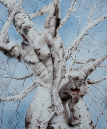 Pittura intitolato "l-homme-nature-100-…" da Christophe Durand, Opera d'arte originale, Acrilico