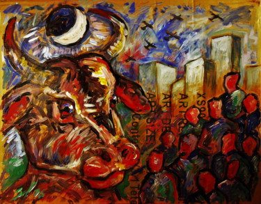 Painting titled "Le retour du Minota…" by Christophe Gol, Original Artwork, Acrylic