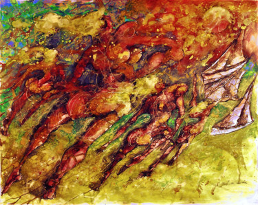 Peinture intitulée "Les naufrageuses" par Christophe Gol, Œuvre d'art originale, Acrylique