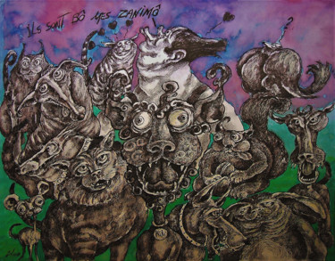 Tekening getiteld "Ils sont bô mes zan…" door Christophe Gol, Origineel Kunstwerk, Inkt