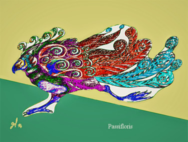 Digitale Kunst mit dem Titel "Passifloris" von Christophe Gol, Original-Kunstwerk, Digitale Malerei