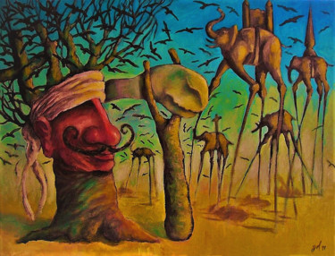 Pintura titulada "L'Arbre Dali" por Christophe Gol, Obra de arte original, Oleo
