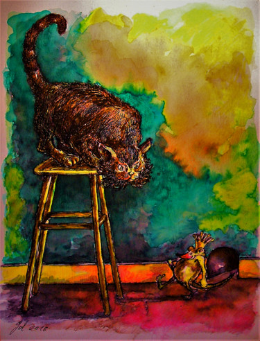 제목이 "Le trou de souris"인 그림 Christophe Gol로, 원작, 잉크