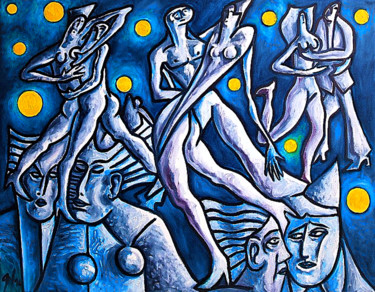 Malerei mit dem Titel "Danse" von Christophe Gol, Original-Kunstwerk, Öl