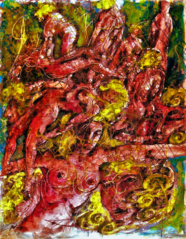 Pittura intitolato "Corps" da Christophe Gol, Opera d'arte originale, Gouache