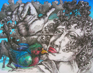 Zeichnungen mit dem Titel "La possession" von Christophe Gol, Original-Kunstwerk, Tinte