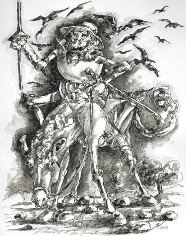 Desenho intitulada "l'étonnement de Don…" por Christophe Gol, Obras de arte originais, Canetac de aerossol