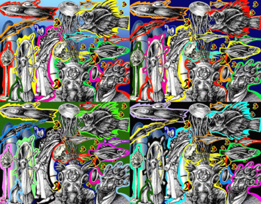Digitale Kunst mit dem Titel "Patchwork Némo" von Christophe Gol, Original-Kunstwerk, Digitale Malerei