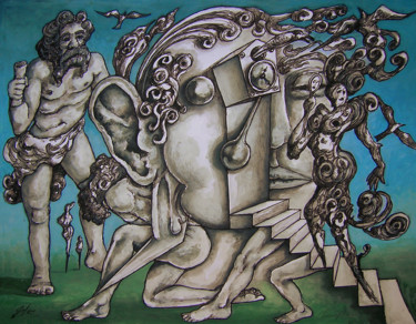 绘画 标题为“Chronophage” 由Christophe Gol, 原创艺术品, 水粉
