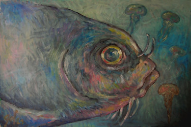 Картина под названием "portraits de la mer" - Christophe Gol, Подлинное произведение искусства, Акрил Установлен на Деревянн…