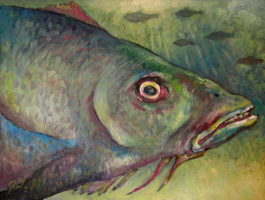 Картина под названием "Portrait de la mer 2" - Christophe Gol, Подлинное произведение искусства, Акрил Установлен на Деревян…