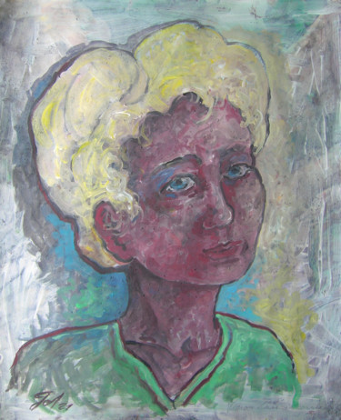 Painting titled "Portrait d'une inco…" by Christophe Gol, Original Artwork, Acrylic