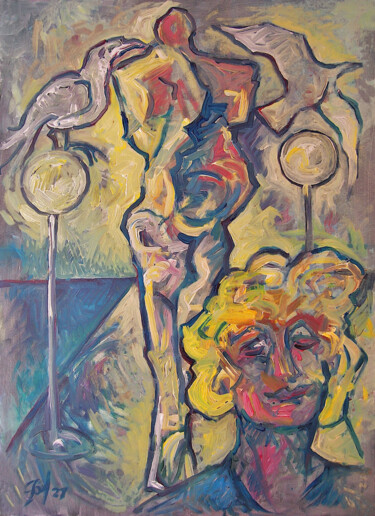 Le quai sur la mer Peinture intitulée "Le quai sur la mer" par Christophe Gol, Œuvre d'art originale, Acrylique Monté sur Châssis