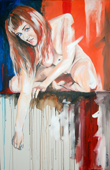 Malerei mit dem Titel "Tilted towards the…" von Christophe Lambert, Original-Kunstwerk, Acryl