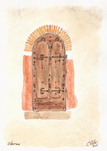 Peinture intitulée "Volet de la Tour de…" par Christophe Muller, Œuvre d'art originale