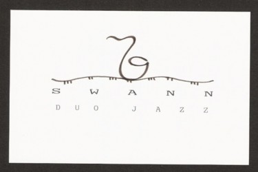 Dessin intitulée "Duo Jazz SWANN" par Christophe Muller, Œuvre d'art originale