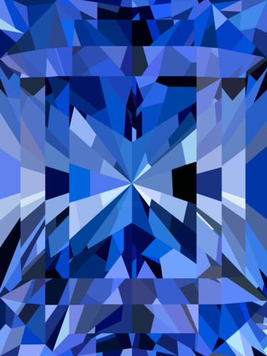 Digital Arts titled "Blue Sapphire Radia…" by Christopher Davis, Original Artwork, Digital Painting
