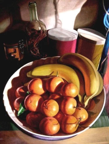 Pintura intitulada "Bowl of fruit.jpg" por Christopher David Moore, Obras de arte originais